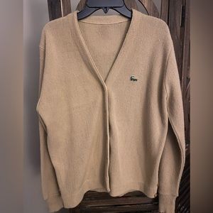 Vintage Lacoste Cardigan. Camel-colored. Small
